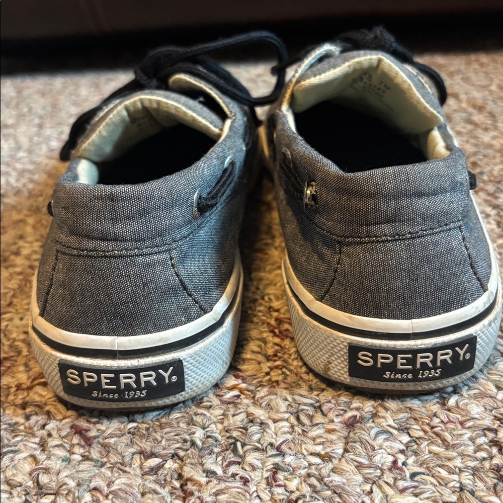 Sperry Men’s 7 Black Chambray Boat shoes - Picture 3 of 8